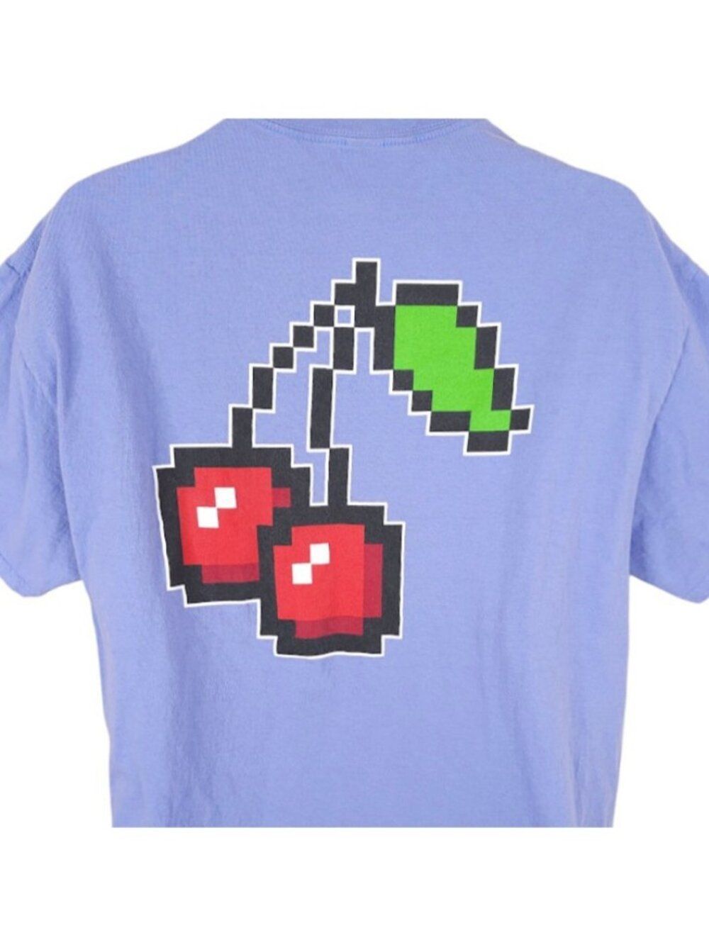 Metavirgin T Shirt Mens Size XL Blue Pixel Cherries Everything Is Dope